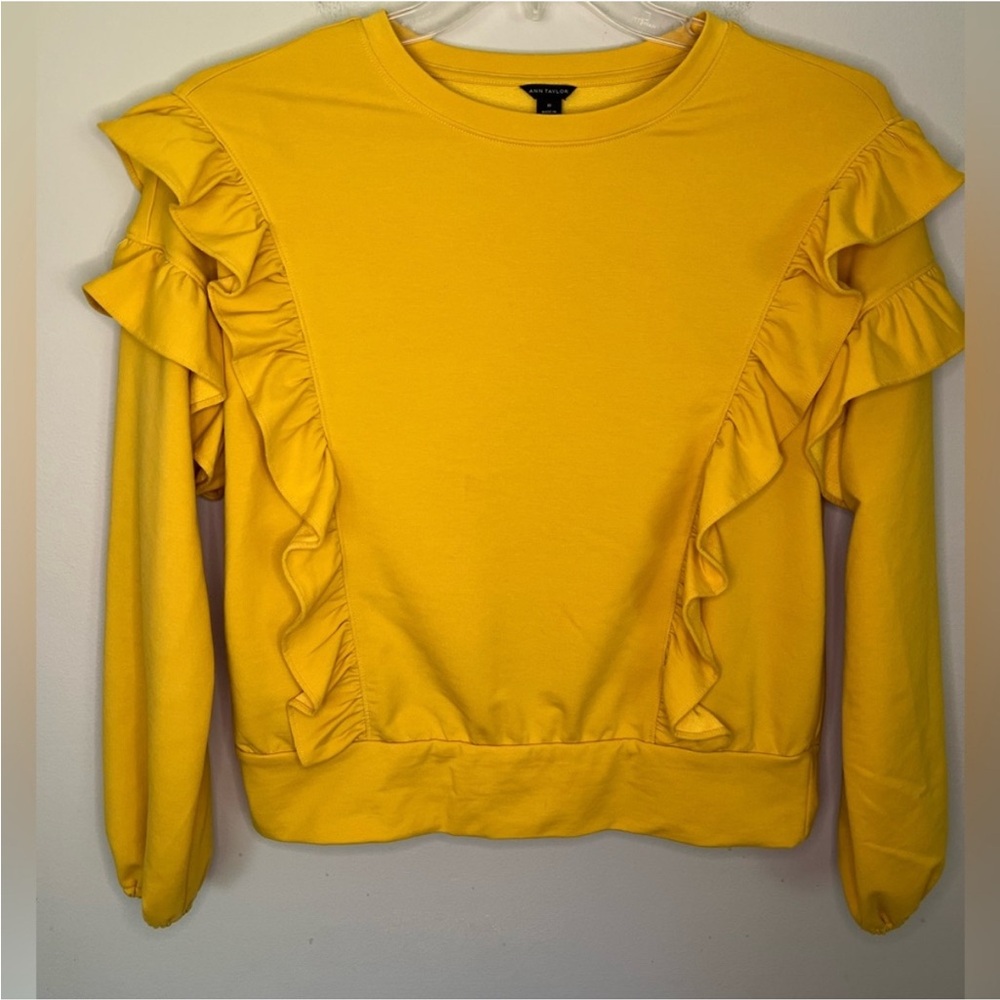 Ann Taylor Size Medium Ruffled Women’s Long Sleeve Top